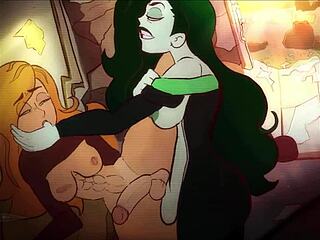 Kim Possible futa clash with Shego!