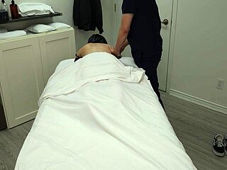 Petite Japanese girl gets massaged and fucked by masseur