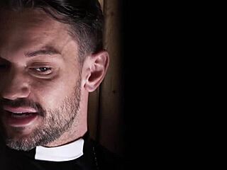 Gay sex with priest in a religious setting