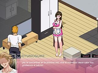 Hentai Game Ntraholic - Balcony Fuck While Husband Watches Wife Suck Dick