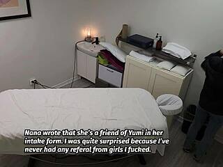 Petite Japanese girl gets massaged and fucked by masseur