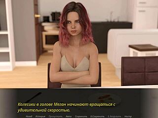 3D game with red-haired beauty and big nipples