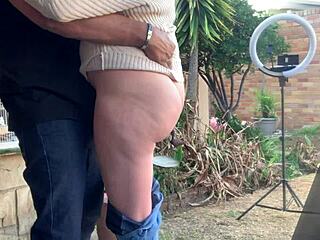 Having sex with my friend’s wife on the patio outside