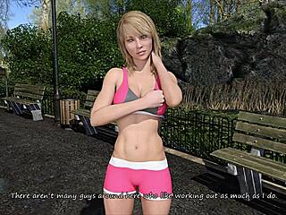 Training With Sexy Blonde Katia, Can't Help Staring At Her Big Boobs