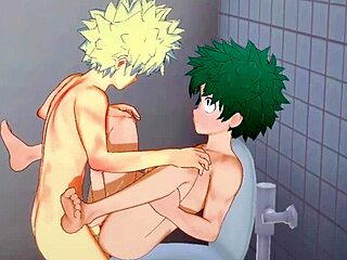 Midoriya and Bakugou in intense Yaoi action