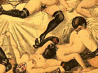 Bold vintage drawings with erotic themes