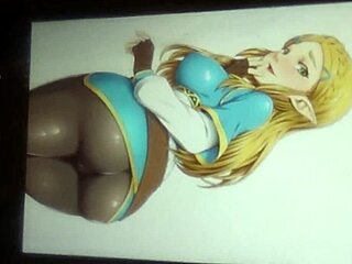 Latex dressed Princess Zelda in an anime porn video