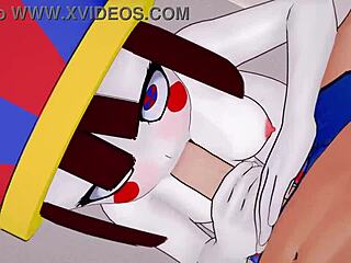 3D animated video of Pomni in action without censorship