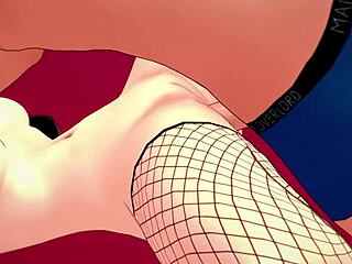 Hot girlfriend in red socks and Enderman mask awaits