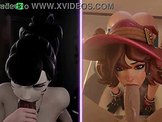 kiriko battles d-va in epic hentai showdown with intense action