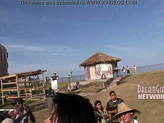 Spring break whip cream contest turns into wild tit licking action! 😜