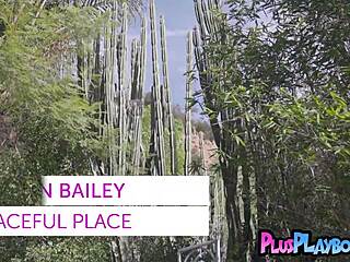 Blonde teen Braylin Bailey's solo striptease in the woods