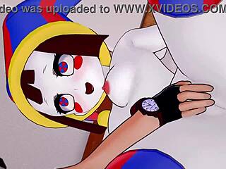 3D animated video of Pomni in action without censorship
