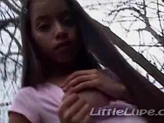 Little Lupe, touch that tight pussy now. Show me how you play in the woods.