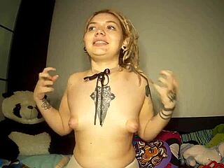 A naughty Russian girl uses a dildo to pleasure herself analwise