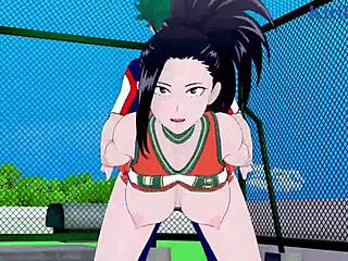 Intense threesome with Himiko, Momo, and Izuku in a hentai cartoon