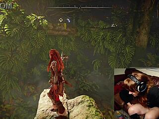 Redheaded gamer girl masturbates and gets an orgasm on cam