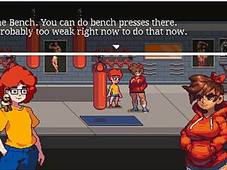 Muscular girl dominates in this hentai game with femdom