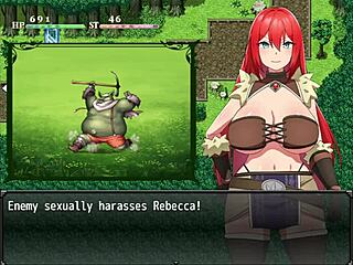 Redhead girl saves boy from bandits in Rebecca and the Sword of Nasty Curses Part 1