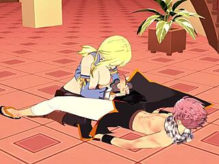 Lucy Natsu Fairy Tail Hentai Blowjob Cumshot