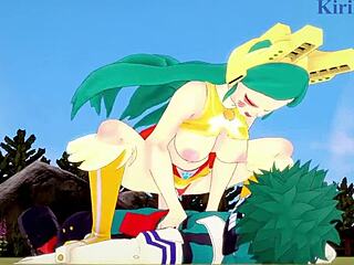 shino and tomoko feel intense passion with izuku in my hero academia hentai