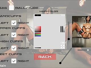Beautiful shemale in a BDSM outfit in a 3D fetish game