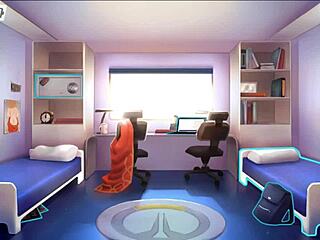3D cartoon of a naughty student and teacher