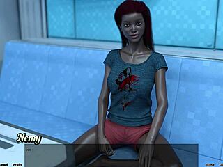Married black beauty is upset with me in this 3D porn video