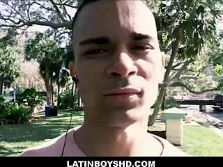 Straight Latin twink cash to fuck gay guy from street POV