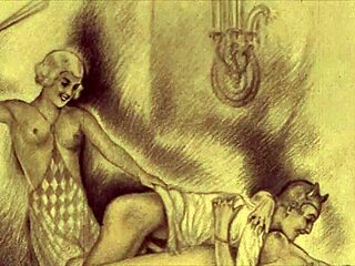 Vintage Erotic Illustration with Retro Anime Charm