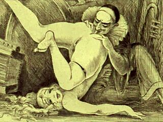 Vintage Erotic Illustration with Retro Anime Charm