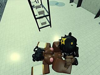 Sex with a hot black nun in a Roblox game condo
