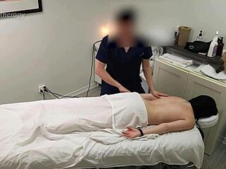 Young wife Lexi gets a massage and more from a masseur