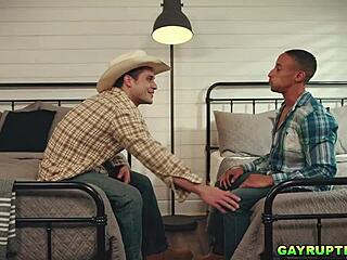 Muscular Tattooed Andrew Miller and Jimmy in Conversion Camp