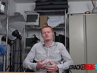 gay redhead sucks director's big black cock for cash 😏