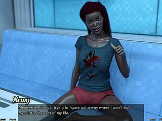 Married black beauty is upset with me in this 3D porn video