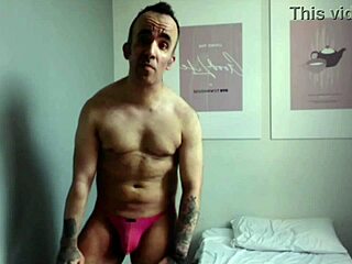 Young and hungry gay webcam star shows off his assets