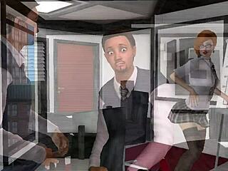 qwert office fantasy with redhead boss in glasses uniform