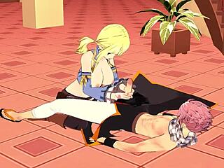Lucy Natsu Fairy Tail Hentai Blowjob Cumshot