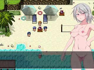 Outdoor anime hentai with an exhibition theme and a labyrinth city setting
