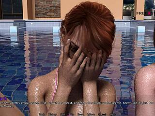 mark says, let's play pool games with my stepsister and her friends in the dorm