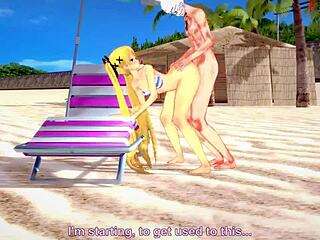 marie rose in bikini gets fucked on the beach in this 3d anime fantasy