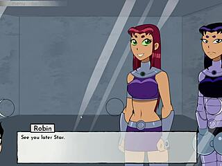 18titans part 28 - Starfire and Blackfire and Jinx in a group scene