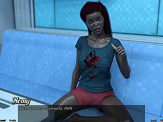 Married black beauty is upset with me in this 3D porn video