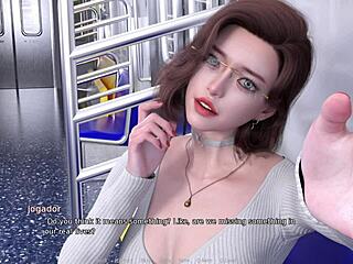 super horny train ride with shaved curvy pussy