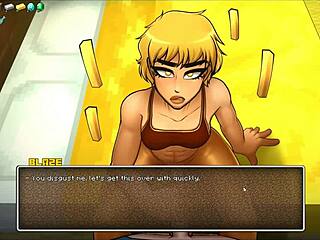 Hornycraft Parody Hentai Game Femdom Covers Face With Cum