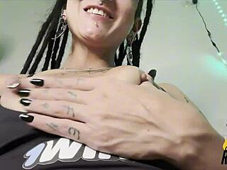 Look at Caroleta Roots showing her perfect pussy wide open with that big ass tattoo!