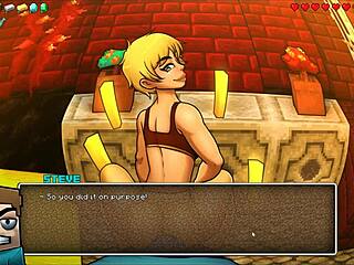 3D animated teen gets cum shower in femdom game