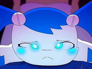 Jenny's animated porn scenes with a robot toy are hot