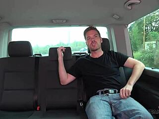 Skinny blonde gets a wild ride in a kinky van